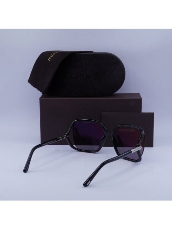 Tom Ford Solange-02 FT1089 01C Square Sunglasses - Black/Smoke Mirror main image 5